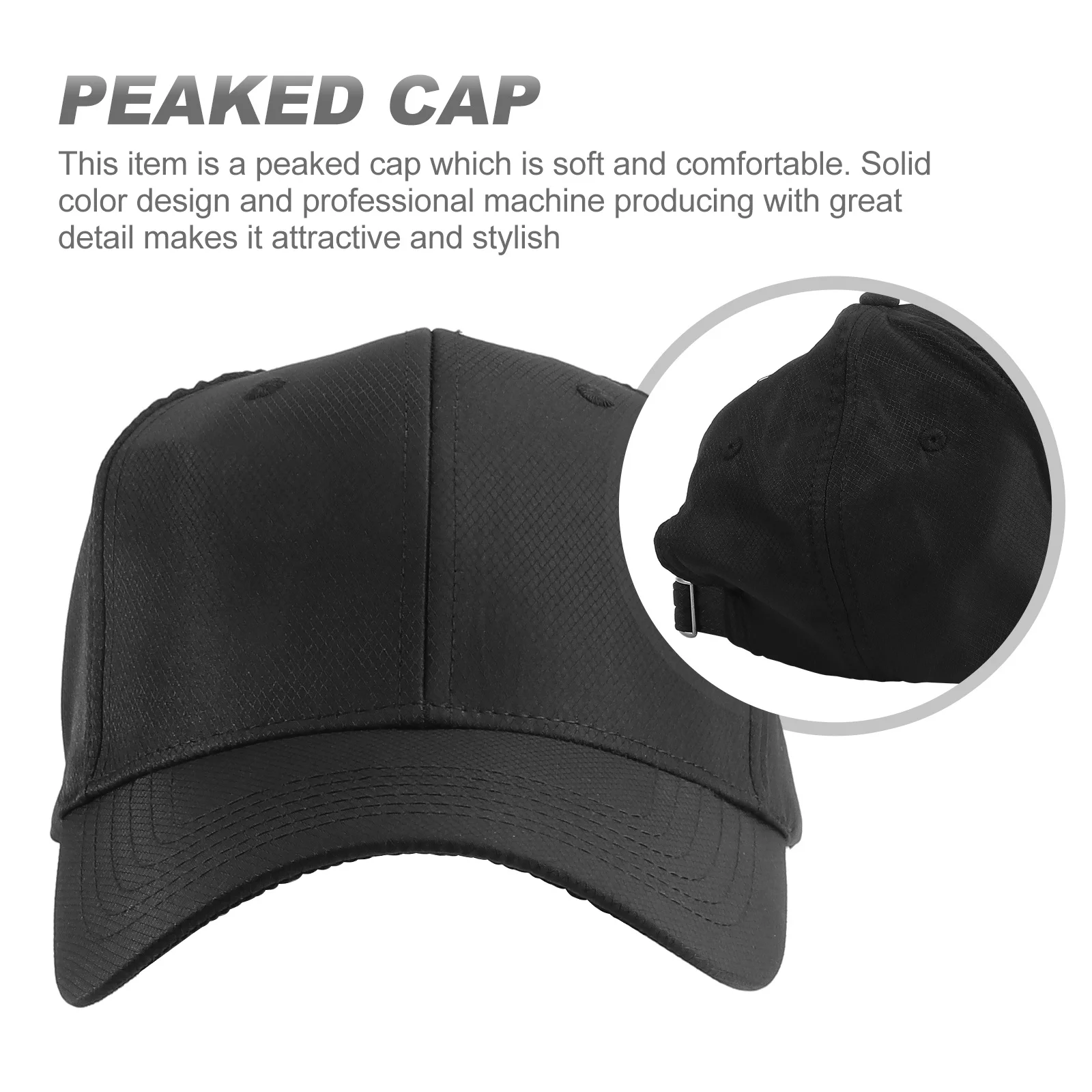 Adjustable Black Peaked Baseball Cap Solid Color Sun Block Hat Breathable Outdoor Travel Uv Protection Baseball Caps
Adjustable Black Peaked Baseball Cap Solid Color Sun Block Hat Breathable Outdoor Travel Uv Protection Baseball Caps