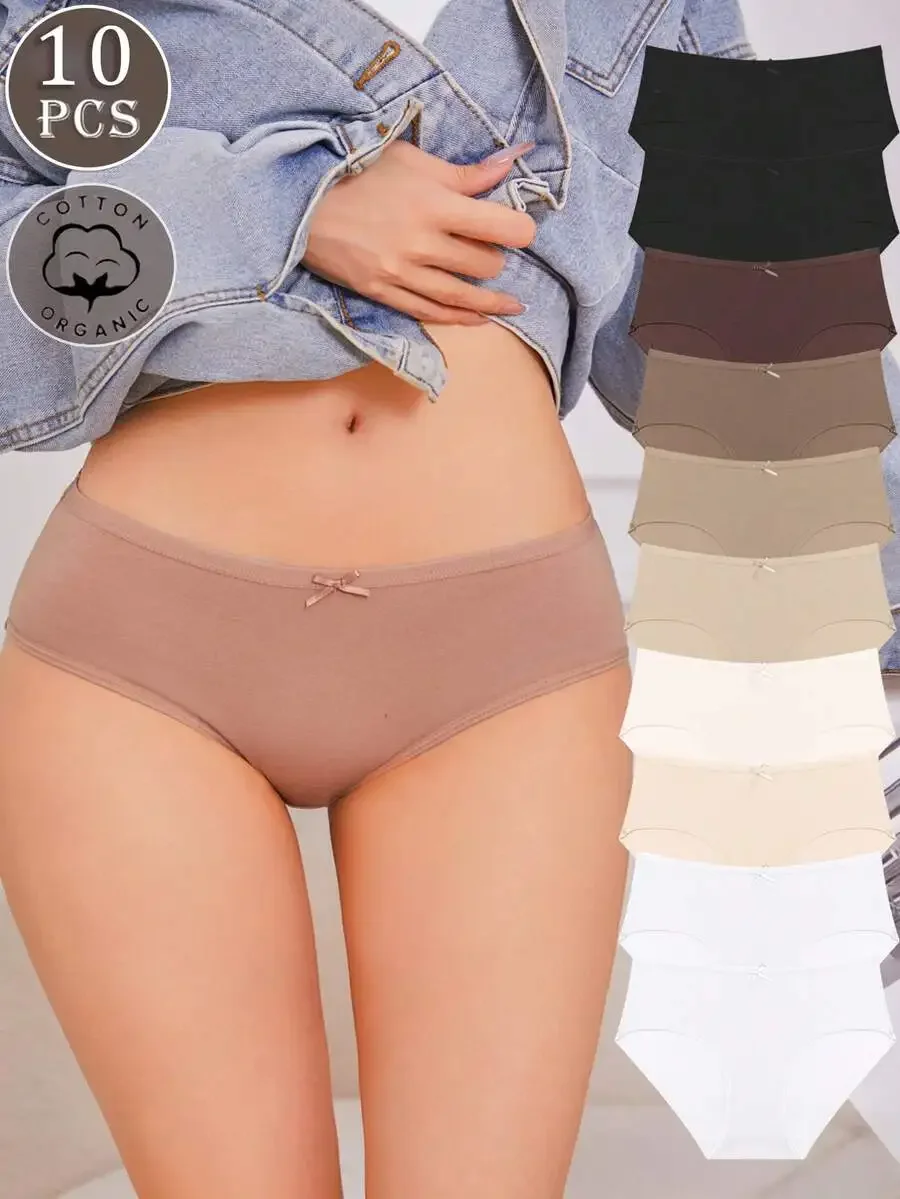 10 Pieces Womens Cotton Low Waist Briefs Solid Color Comfortable Breathable Underwear
10 Pieces Womens Cotton Low Waist Briefs Solid Color Comfortable Breathable Underwear