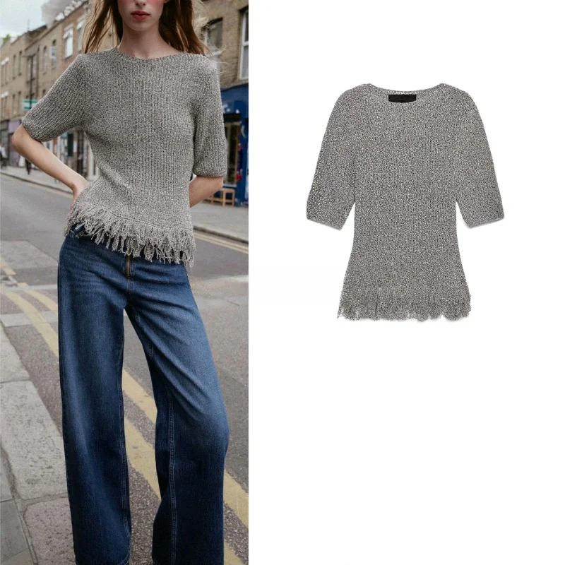 Новое поступление осени, женский вязаный топ ort Sve round Ne с кружевной отделкой, облегающий модный топ из мягкого полиэфирного волокна, плетеный топ
Новое поступление осени, женский вязаный топ ort Sve round Ne с кружевной отделкой, облегающий модный топ из мягкого полиэфирного волокна, плетеный топ