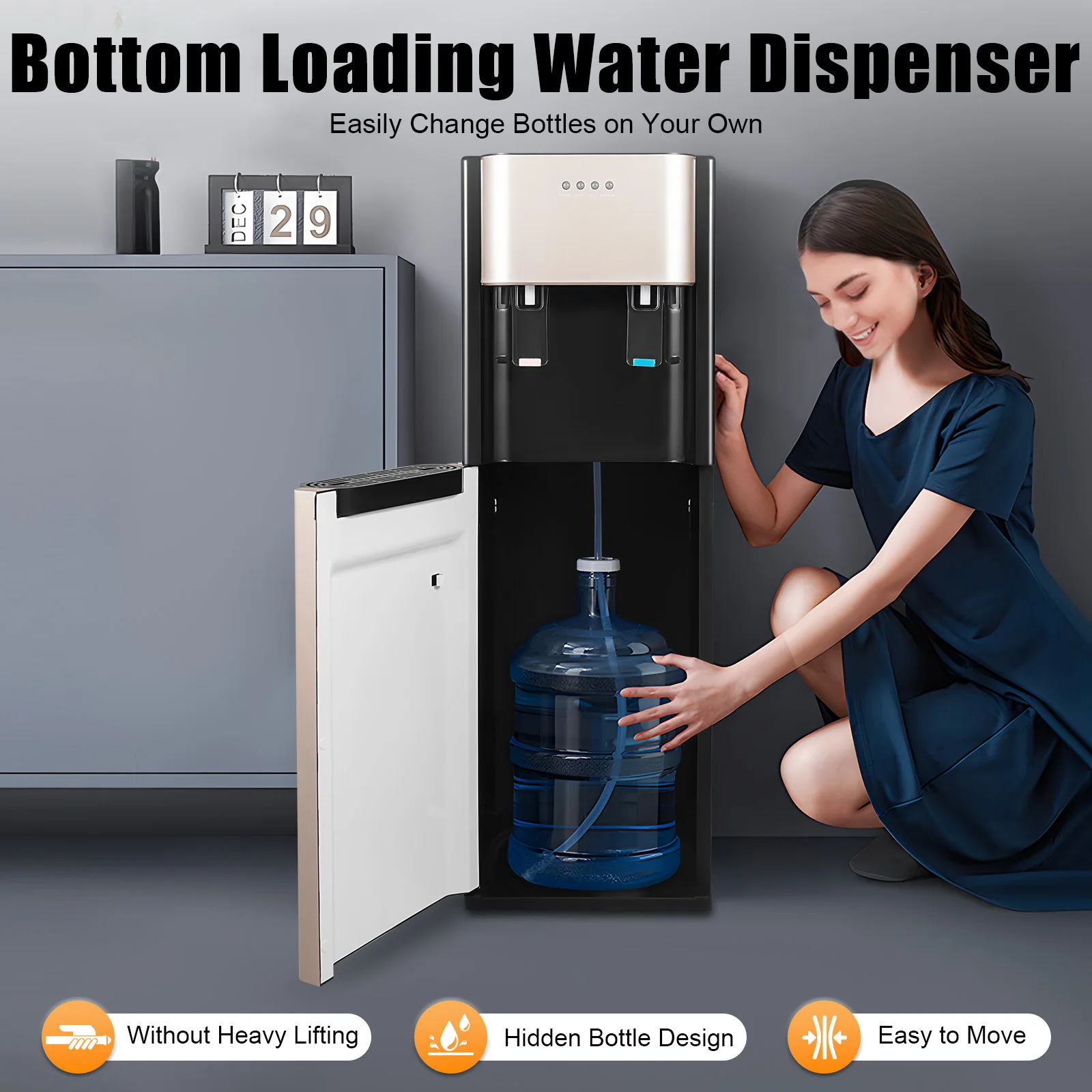 Bottom Loading Water Dispenser, Water Dispenser with Heating and Cooling Functions, Bottom Loading Water Cooler for Home, Office, Living Room
Bottom Loading Water Dispenser, Water Dispenser with Heating and Cooling Functions, Bottom Loading Water Cooler for Home, Office, Living Room