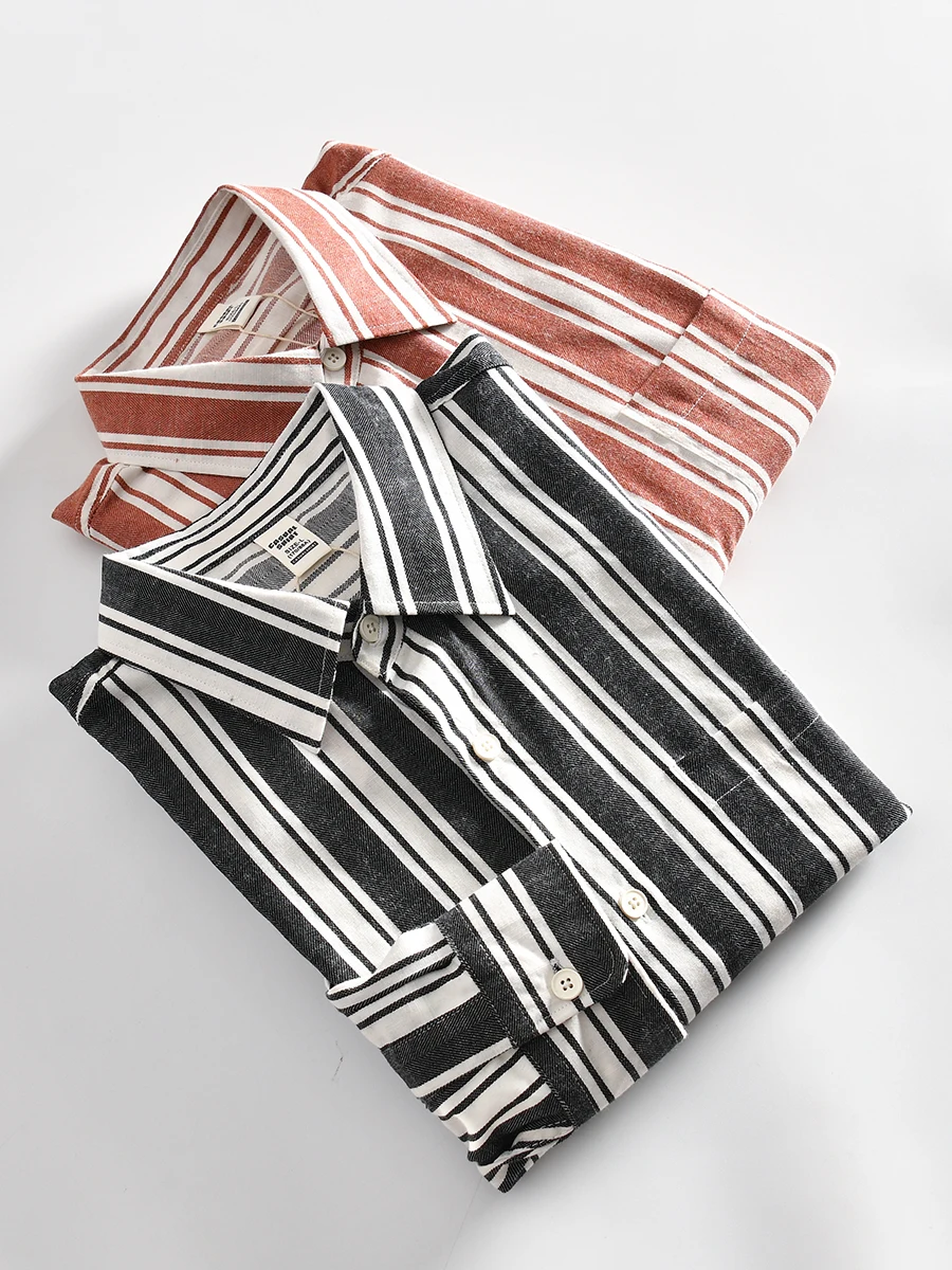 Linen Blend Long Sleeve Shirt Casual Loose Fit Autumn Mens Japanese Style Retro Striped Breathable Standard Fit Youth Fashion
Linen Blend Long Sleeve Shirt Casual Loose Fit Autumn Mens Japanese Style Retro Striped Breathable Standard Fit Youth Fashion