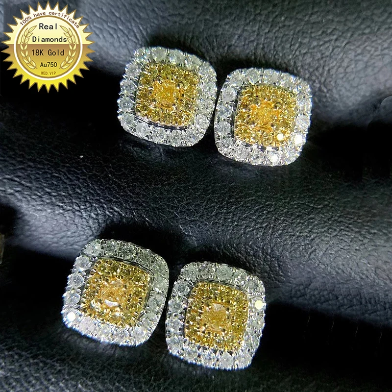 100% 18K White Gold 0.5 Carat Natural Yellow Diamond Halo Stud Earrings Fashion Wedding High Jewelry
100% 18K White Gold 0.5 Carat Natural Yellow Diamond Halo Stud Earrings Fashion Wedding High Jewelry