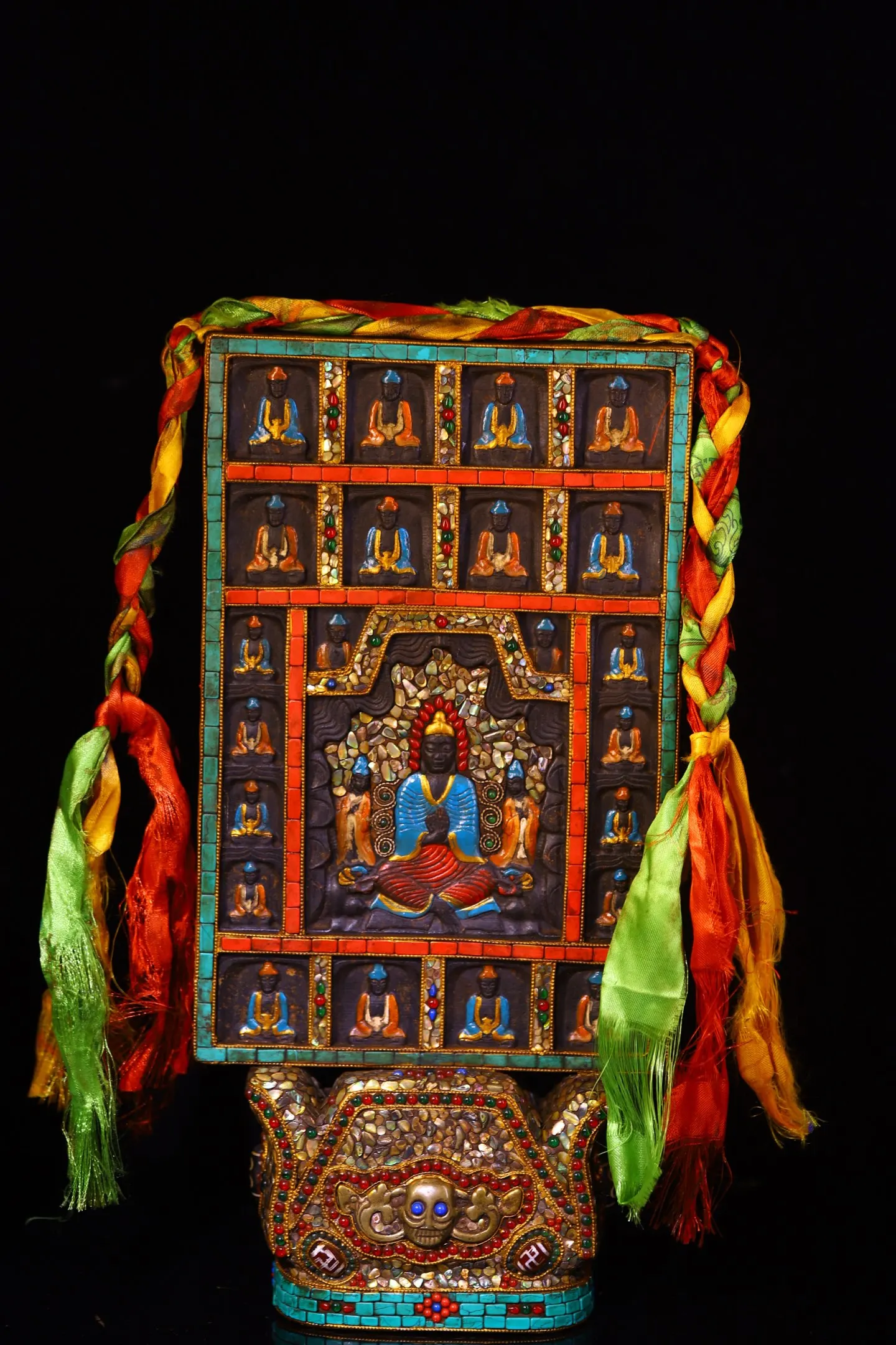 15"Tibetan Temple Collection Old Natural Meteorite Mosaic Gem gZi Beads Turquoise Shakyamuni 20 Buddhist plaques Worship Hall
15"Tibetan Temple Collection Old Natural Meteorite Mosaic Gem gZi Beads Turquoise Shakyamuni 20 Buddhist plaques Worship Hall