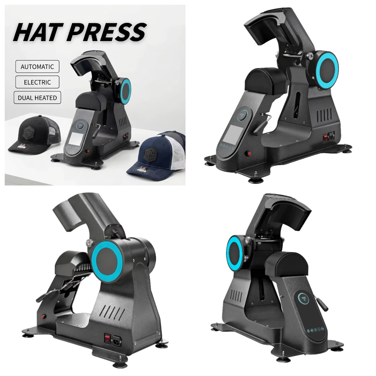 WJW New Electric Hat Press for Vinyl HTV Logo Transfers Fully Automatic Dual Heat Cap Printing Machine Precise Alignment
WJW New Electric Hat Press for Vinyl HTV Logo Transfers Fully Automatic Dual Heat Cap Printing Machine Precise Alignment