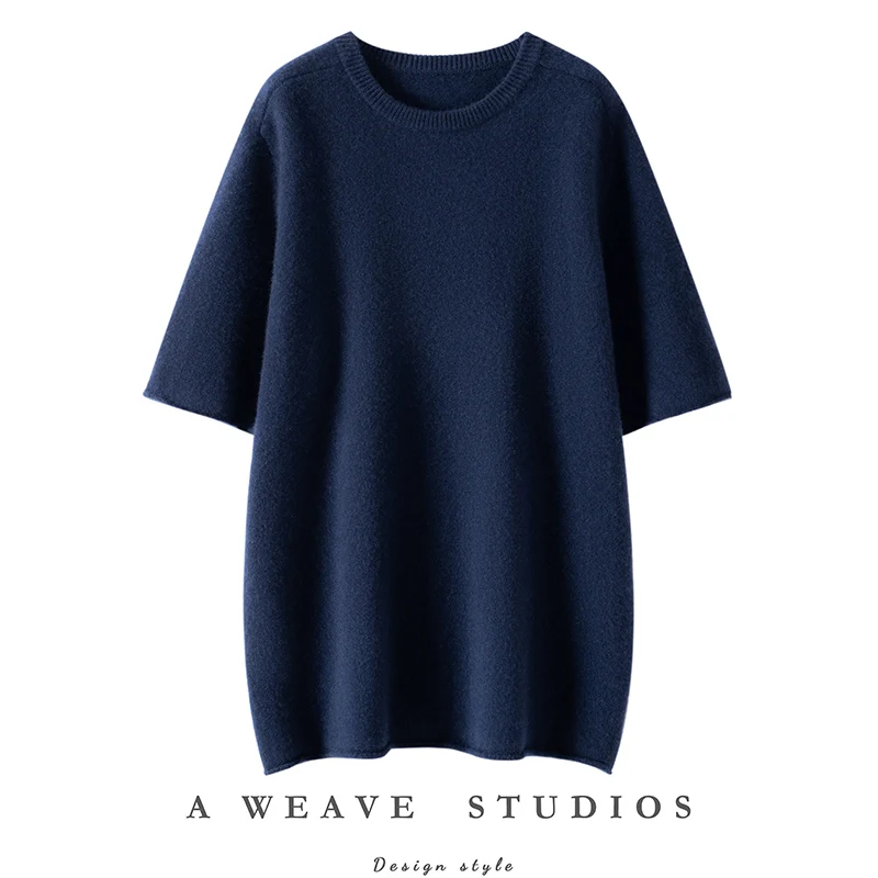 Spring Autumn Women's 100% Cashmere Pullover O-Neck Loose Jumpers Casual Soft Short Sleeve Sweater Light Luxury Female Knitwear
Spring Autumn Women's 100% Cashmere Pullover O-Neck Loose Jumpers Casual Soft Short Sleeve Sweater Light Luxury Female Knitwear
