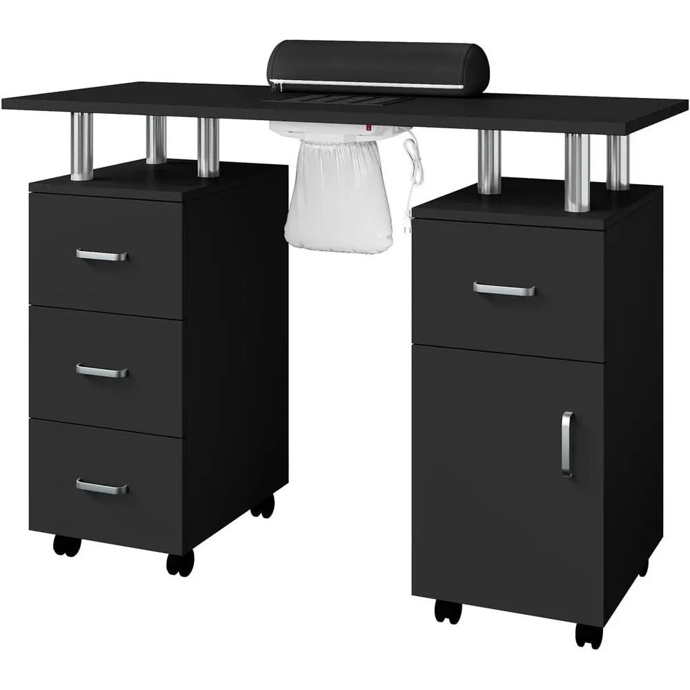 Electric Downdraft Vent Nail Station with Locking Cast and Wrist Cushion, 4 Drawers, 1 Cabinet, Manicure Desk for Spa and Beauty
Electric Downdraft Vent Nail Station with Locking Cast and Wrist Cushion, 4 Drawers, 1 Cabinet, Manicure Desk for Spa and Beauty