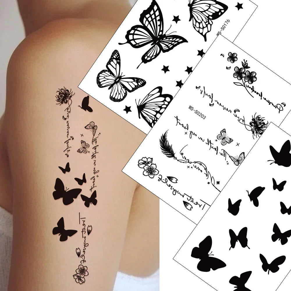 30/35pcs Black Flower Butterfly Tattoo Stickers Moon Star Temporary Fake Tattoo for Hand Body Chest Waterproof Sticker Women Men
30/35pcs Black Flower Butterfly Tattoo Stickers Moon Star Temporary Fake Tattoo for Hand Body Chest Waterproof Sticker Women Men