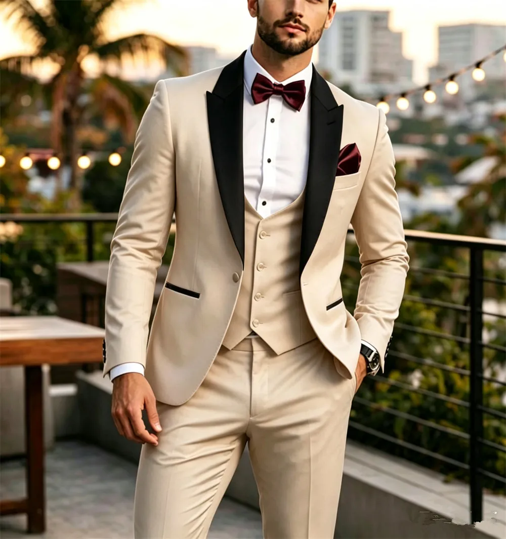 Elegant Men's Suits 3 Pcs Formal Slim Fit Tuxedo Suit Wedding Suit Gala Outfit (Jacket+Vest+Pants) Custom Made
Elegant Men's Suits 3 Pcs Formal Slim Fit Tuxedo Suit Wedding Suit Gala Outfit (Jacket+Vest+Pants) Custom Made
