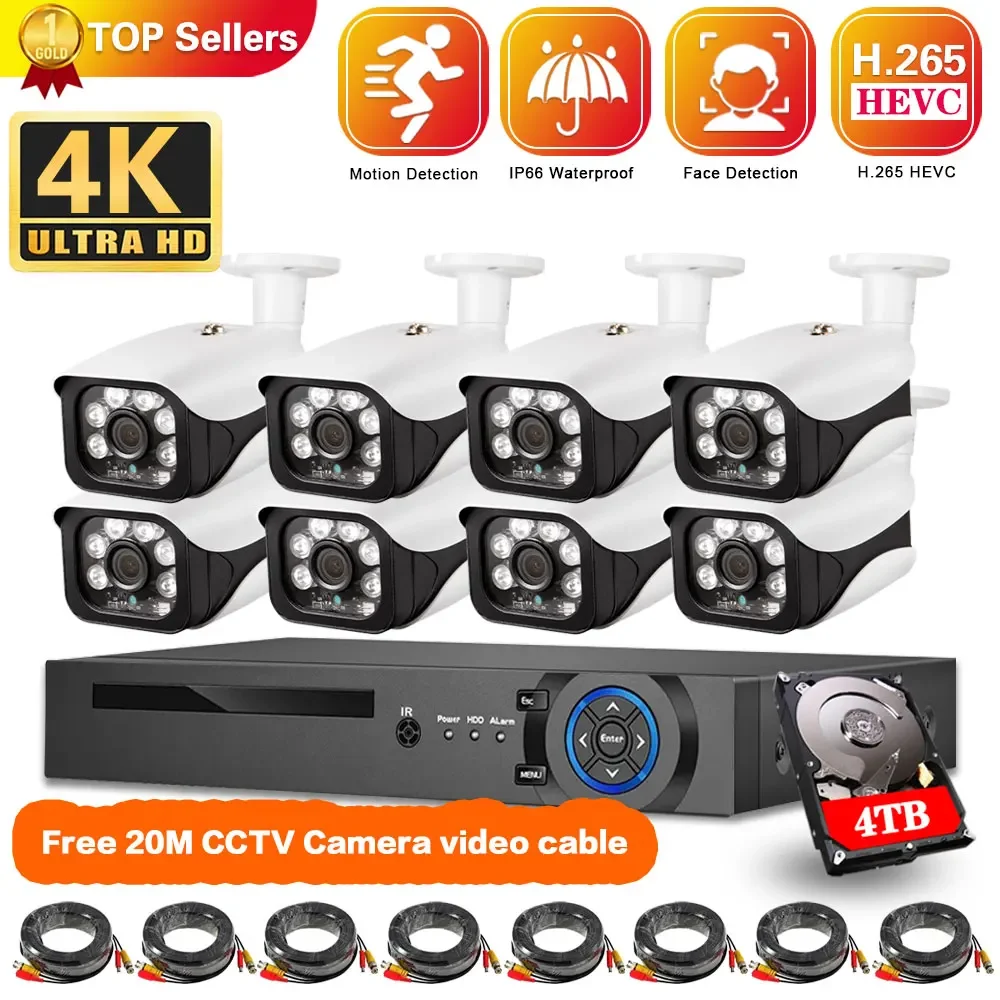 Face Detection AHD CCTV Camera Security System Kit 4K 8CH DVR Kit Outdoor Bullet Camera Video Surveillance System Set 8MP XMEYE
Face Detection AHD CCTV Camera Security System Kit 4K 8CH DVR Kit Outdoor Bullet Camera Video Surveillance System Set 8MP XMEYE