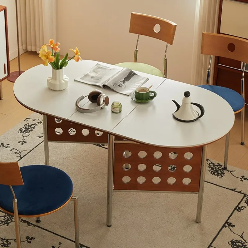 Nordic solid wood foldable rock slab dining table oval dining table medium antique household small retractable dining table
Nordic solid wood foldable rock slab dining table oval dining table medium antique household small retractable dining table