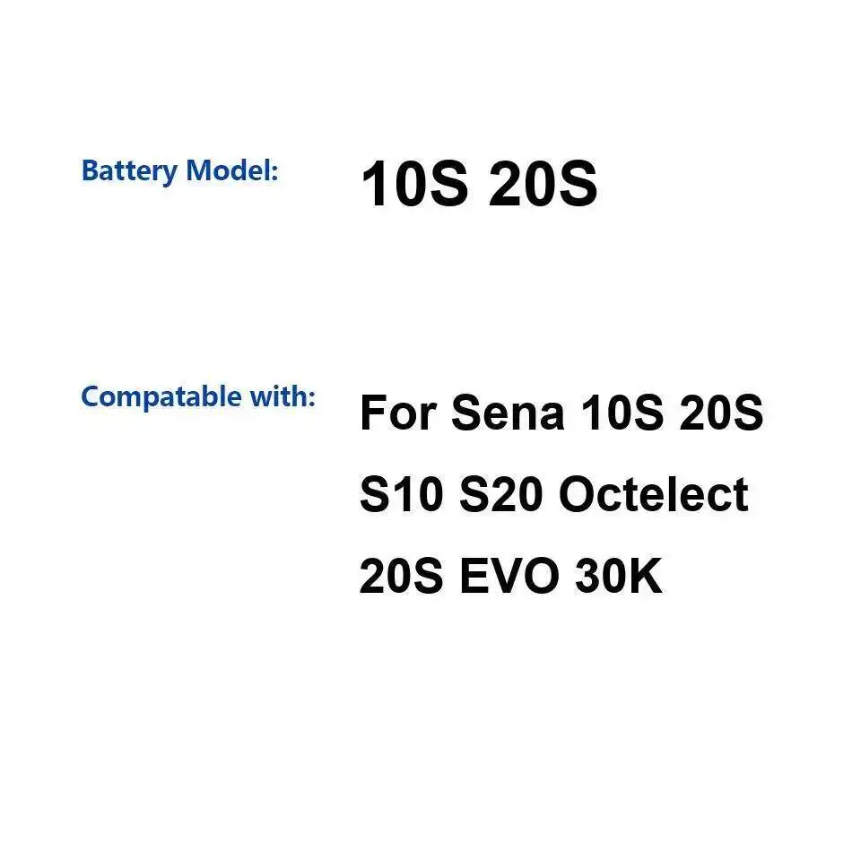 Аккумулятор долговечной работы 250-1300 мАч для Sena 10C 10S 20S 30S S10 S20 Evo 30K
Аккумулятор долговечной работы 250-1300 мАч для Sena 10C 10S 20S 30S S10 S20 Evo 30K