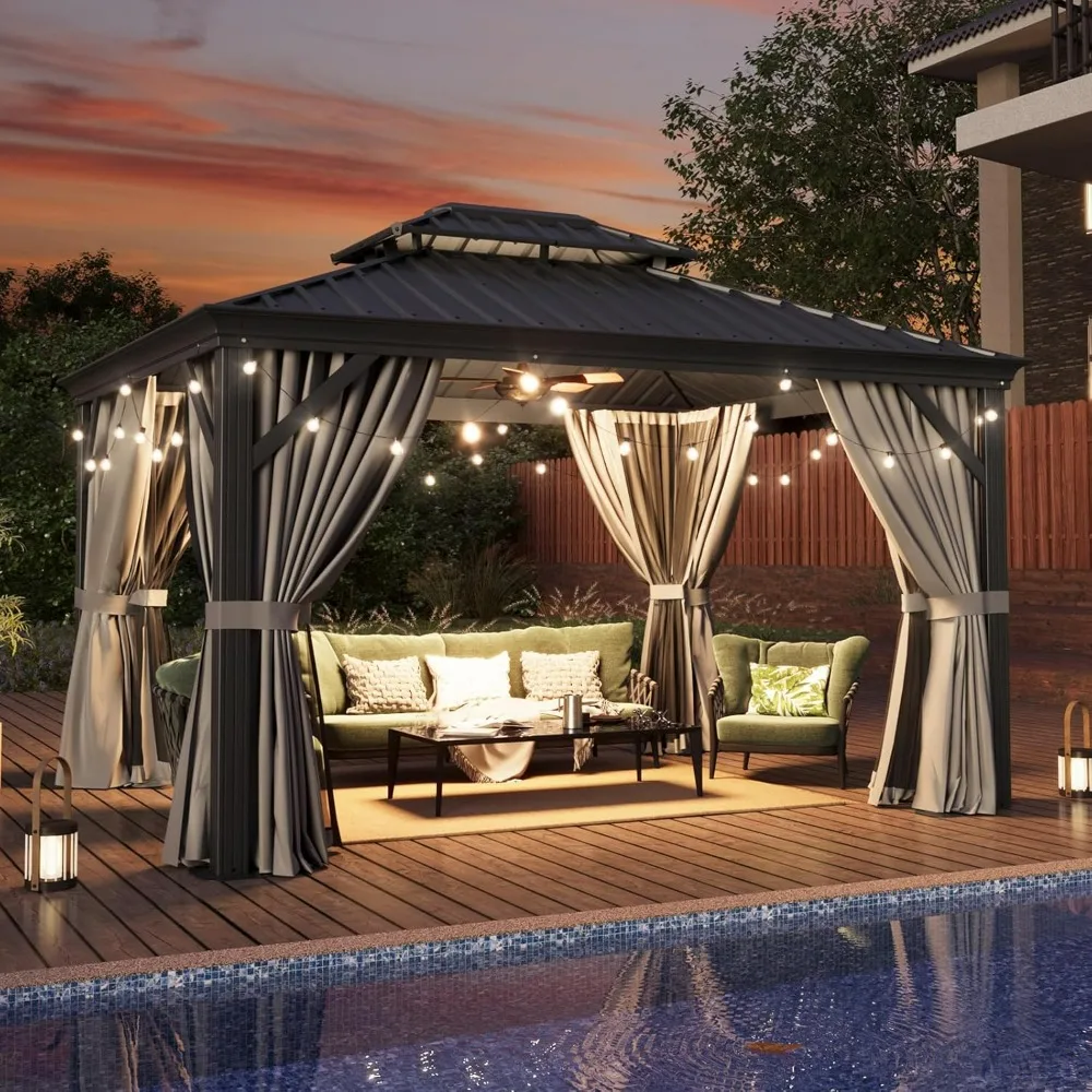 10' X 12' Hardtop Gazebo, Galvanized Steel Double Top, Permanent Aluminum Gazebo, Outdoor Metal Gazebo, Pergolas
10' X 12' Hardtop Gazebo, Galvanized Steel Double Top, Permanent Aluminum Gazebo, Outdoor Metal Gazebo, Pergolas