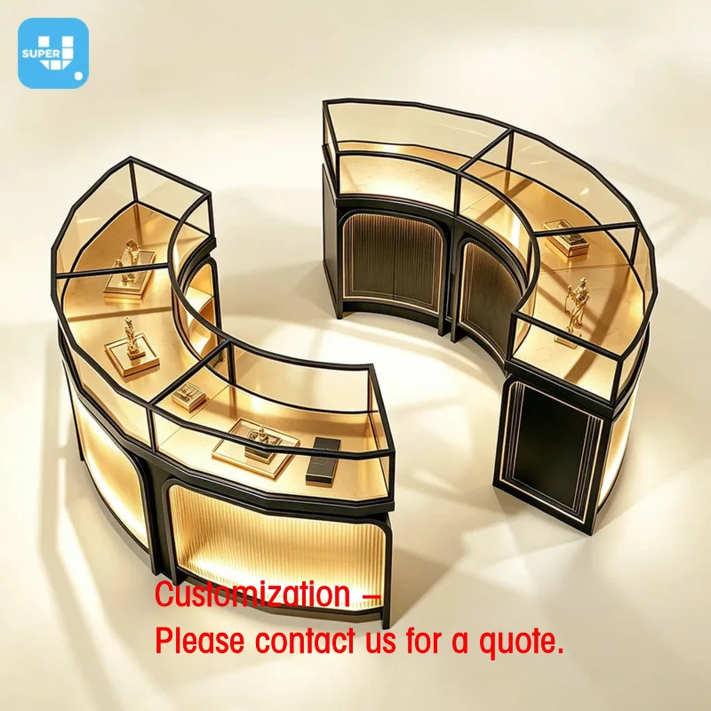 custom.Led Lighting Curved Glass Jewellery Display Cabinet Trendy Fine Jewelry Shop Counter Luxury Round Jewelry Showcase Sa
custom.Led Lighting Curved Glass Jewellery Display Cabinet Trendy Fine Jewelry Shop Counter Luxury Round Jewelry Showcase Sa