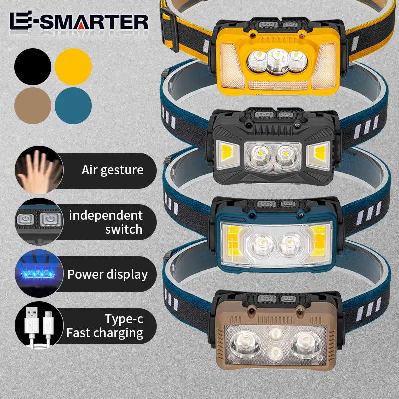 Multi-function Motion Sensor Headlamp Lights Angle Adjustable Head Lamp Outdoor USB Rechargeable Waterproof Headlight
Multi-function Motion Sensor Headlamp Lights Angle Adjustable Head Lamp Outdoor USB Rechargeable Waterproof Headlight