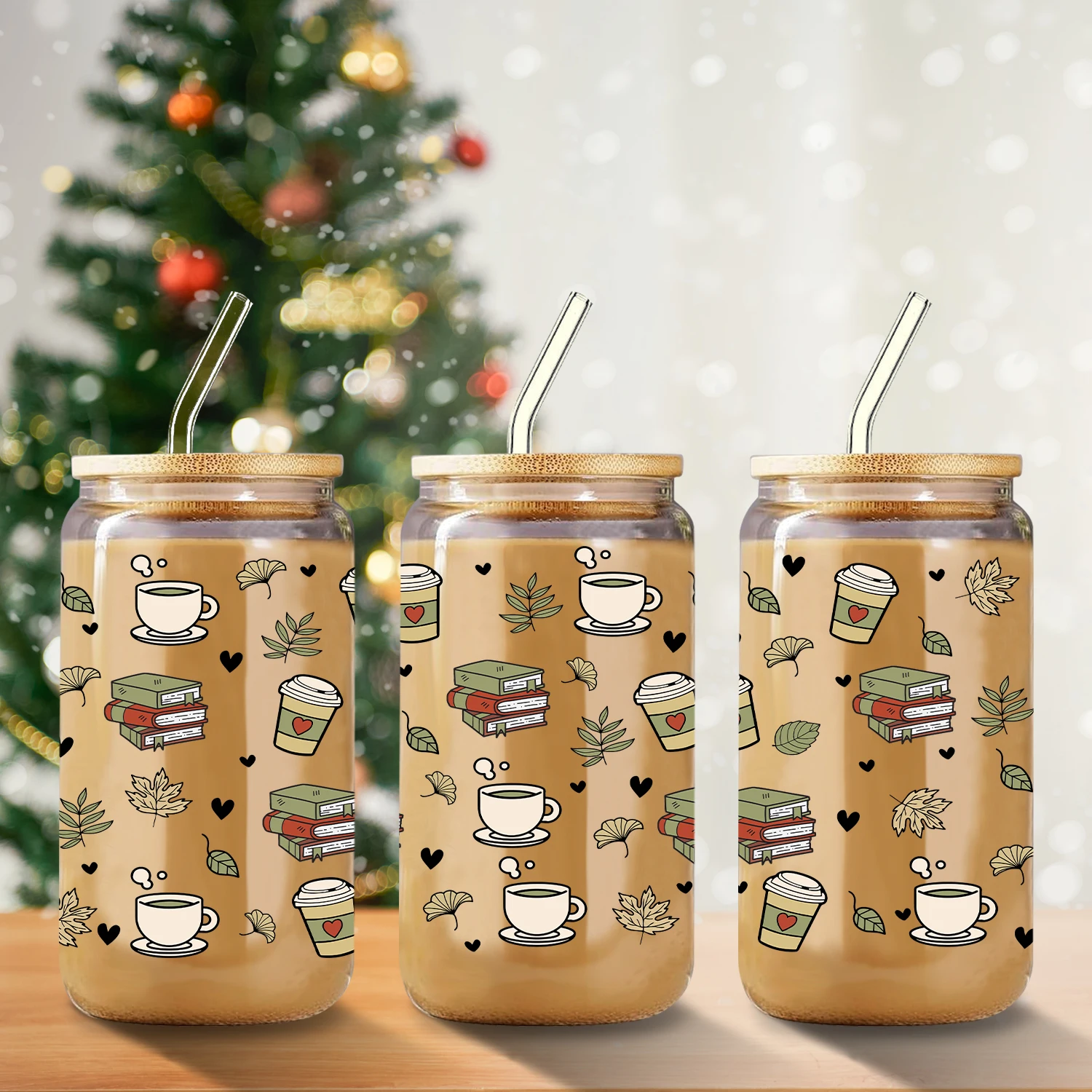 1pc Books And Coffee Pattern 3d Printed 16oz Glass Can Soda Cup With Lid&Straw Iced Coffee Juice Cup For Library Friendsmas Gift 
1pc Books And Coffee Pattern 3d Printed 16oz Glass Can Soda Cup With Lid&Straw Iced Coffee Juice Cup For Library Friendsmas Gift