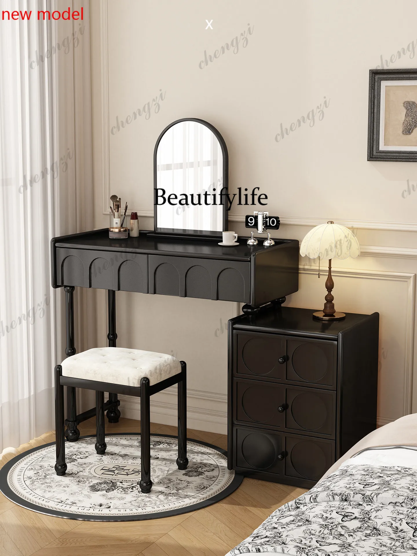 French solid wood dresser, integrated chest, small apartment bedroom storage cabinet, retro makeup tableN138
French solid wood dresser, integrated chest, small apartment bedroom storage cabinet, retro makeup tableN138