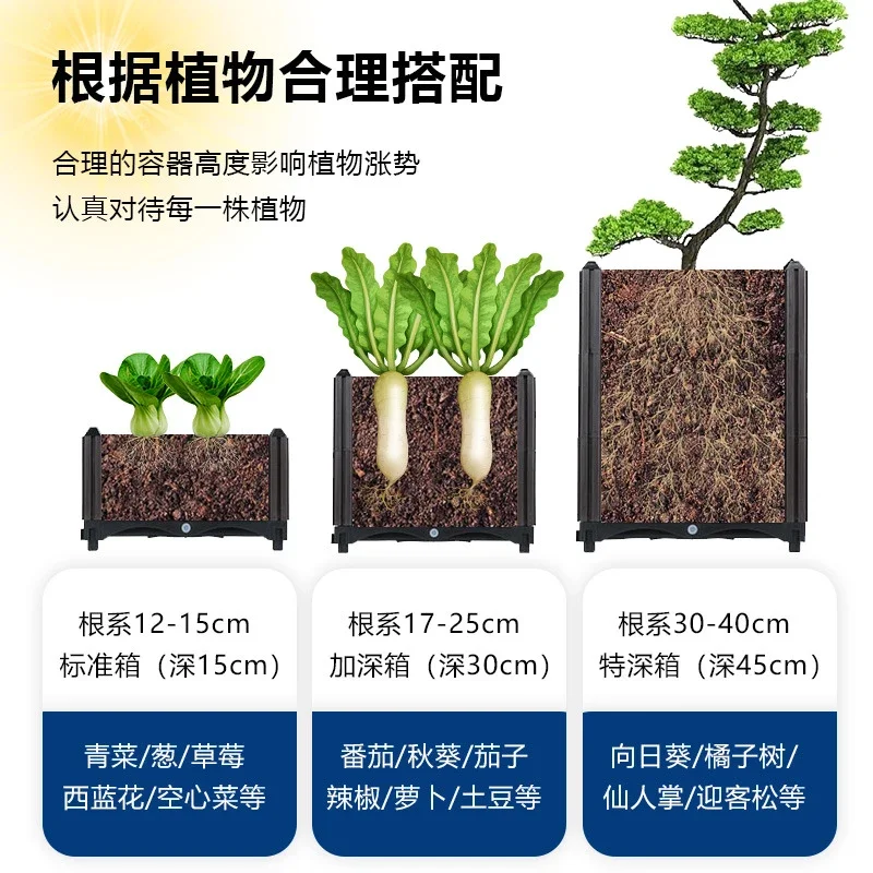 Large Plastic Raised Vegetable Planter Box for Home Balcony Rooftop Outdoor Grow Container for Vegetables Green Plants Flowers
Large Plastic Raised Vegetable Planter Box for Home Balcony Rooftop Outdoor Grow Container for Vegetables Green Plants Flowers