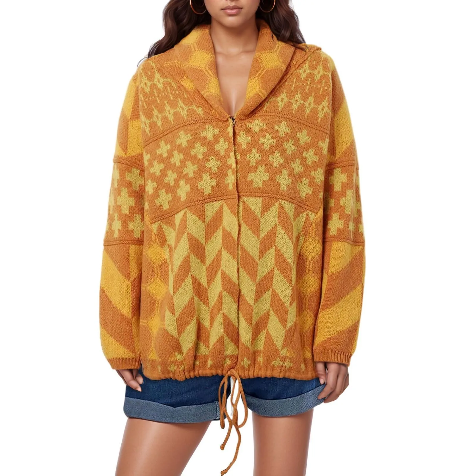 Women's 2024 Knit Abstract Print Lapel Baggy Long Sleeved Sweater Womens Fleece Fleece Jackets
Women's 2024 Knit Abstract Print Lapel Baggy Long Sleeved Sweater Womens Fleece Fleece Jackets