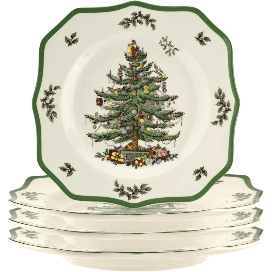 Рождественская елка Зубчатая обеденная тарелка Набор из 4 предметов - Праздничная керамическая посуда, большие тарелки - 10,5-дюймовая рождественская посуда, красочные Gi
Рождественская елка Зубчатая обеденная тарелка Набор из 4 предметов - Праздничная керамическая посуда, большие тарелки - 10,5-дюймовая рождественская посуда, красочные Gi