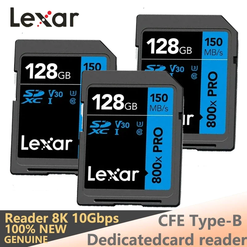 Lexar 800X Pro UHS-I V30 Class10 SD Card, 150MB/s High Speed Multi Size Storage Supports 3D & 4K Video for Digital Cameras
Lexar 800X Pro UHS-I V30 Class10 SD Card, 150MB/s High Speed Multi Size Storage Supports 3D & 4K Video for Digital Cameras