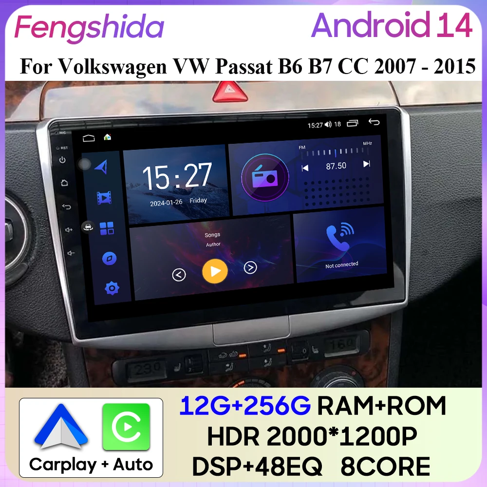 For Volkswagen VW Passat B6 B7 CC 2007 - 2015 Car Radio Carplay GPS Navigation Stereo Android Auto Multimedia Player 4G No 2din
For Volkswagen VW Passat B6 B7 CC 2007 - 2015 Car Radio Carplay GPS Navigation Stereo Android Auto Multimedia Player 4G No 2din