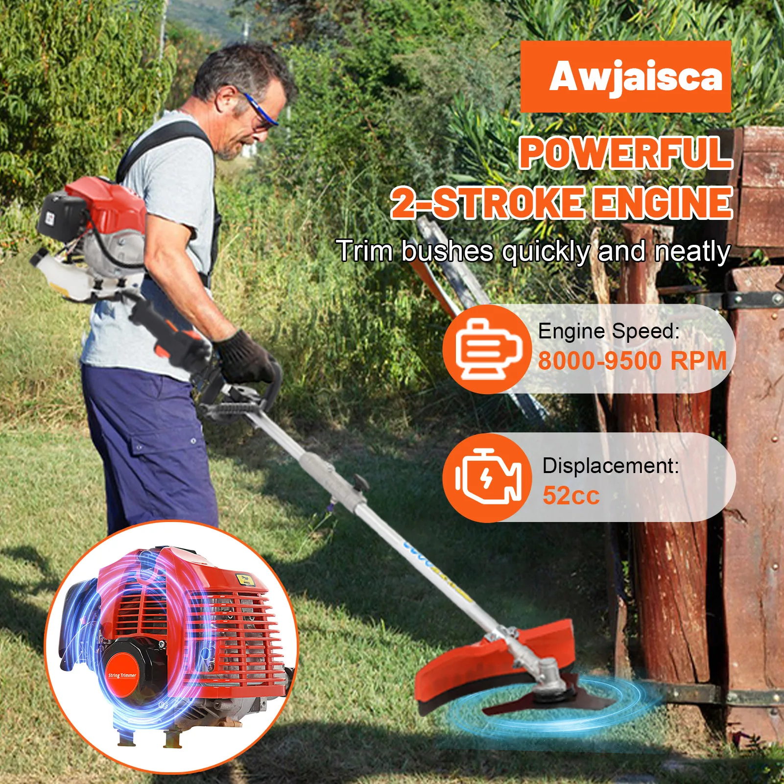 Strong Powerful 52cc Petrol Hedge Trimmer Chainsaw Brush Cutter Full Functioning Guard Accessories Tool
Strong Powerful 52cc Petrol Hedge Trimmer Chainsaw Brush Cutter Full Functioning Guard Accessories Tool