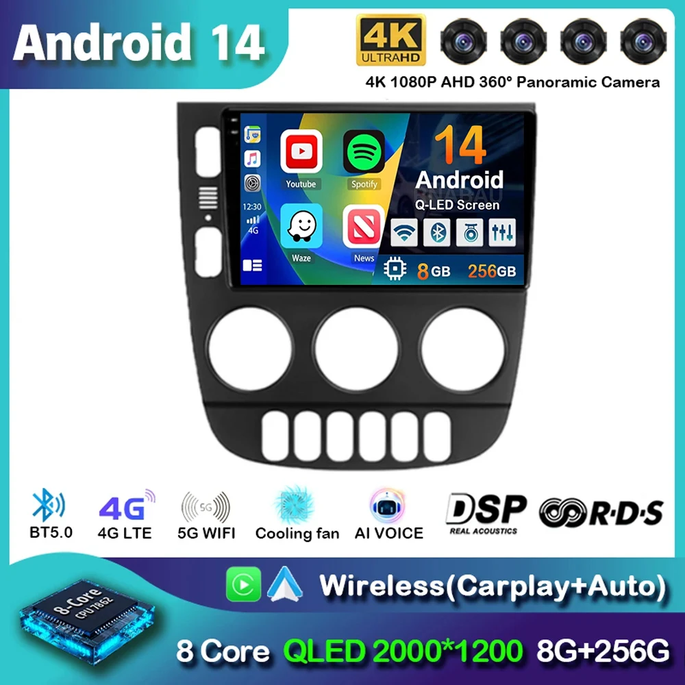 Android 14 Carplay Car Radio For Mercedes Benz M Class W163 ML 1997-2006 Navigation GPS Multimedia Video Player 4G+WIFI Stereo
Android 14 Carplay Car Radio For Mercedes Benz M Class W163 ML 1997-2006 Navigation GPS Multimedia Video Player 4G+WIFI Stereo
