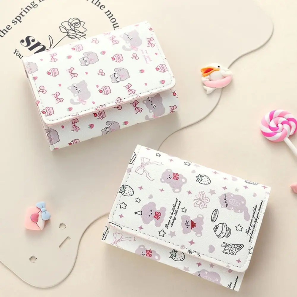 Portable Cartoon Bear Short Wallet Multiple Card Slot PU Leather Girls Coin Purse Money Bag Cat Pattern Three-Fold Wallet Girls
Portable Cartoon Bear Short Wallet Multiple Card Slot PU Leather Girls Coin Purse Money Bag Cat Pattern Three-Fold Wallet Girls