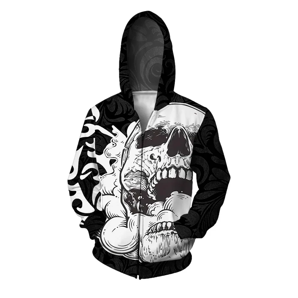 Men's Personalized Skull Print Casual and Versatile Hooded Sweatshirt With Zipper Comfortable and Stylish Mens Hoodies Clothing
Men's Personalized Skull Print Casual and Versatile Hooded Sweatshirt With Zipper Comfortable and Stylish Mens Hoodies Clothing