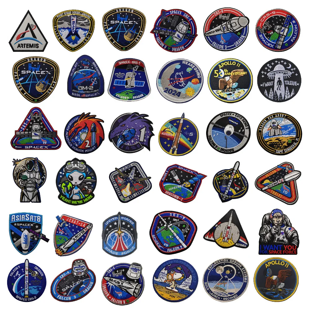 Outdoor Bag Accessories Embroidery Rocket Launch Falcon Astronaut Armband Space Force CRS Space Station Patches for Clothing
Outdoor Bag Accessories Embroidery Rocket Launch Falcon Astronaut Armband Space Force CRS Space Station Patches for Clothing