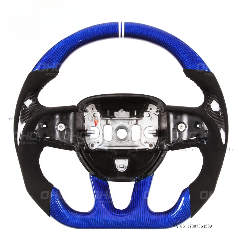 Suitable for Dodge Challenger carbon fiber blue car steering wheel modification with devil horns
Suitable for Dodge Challenger carbon fiber blue car steering wheel modification with devil horns