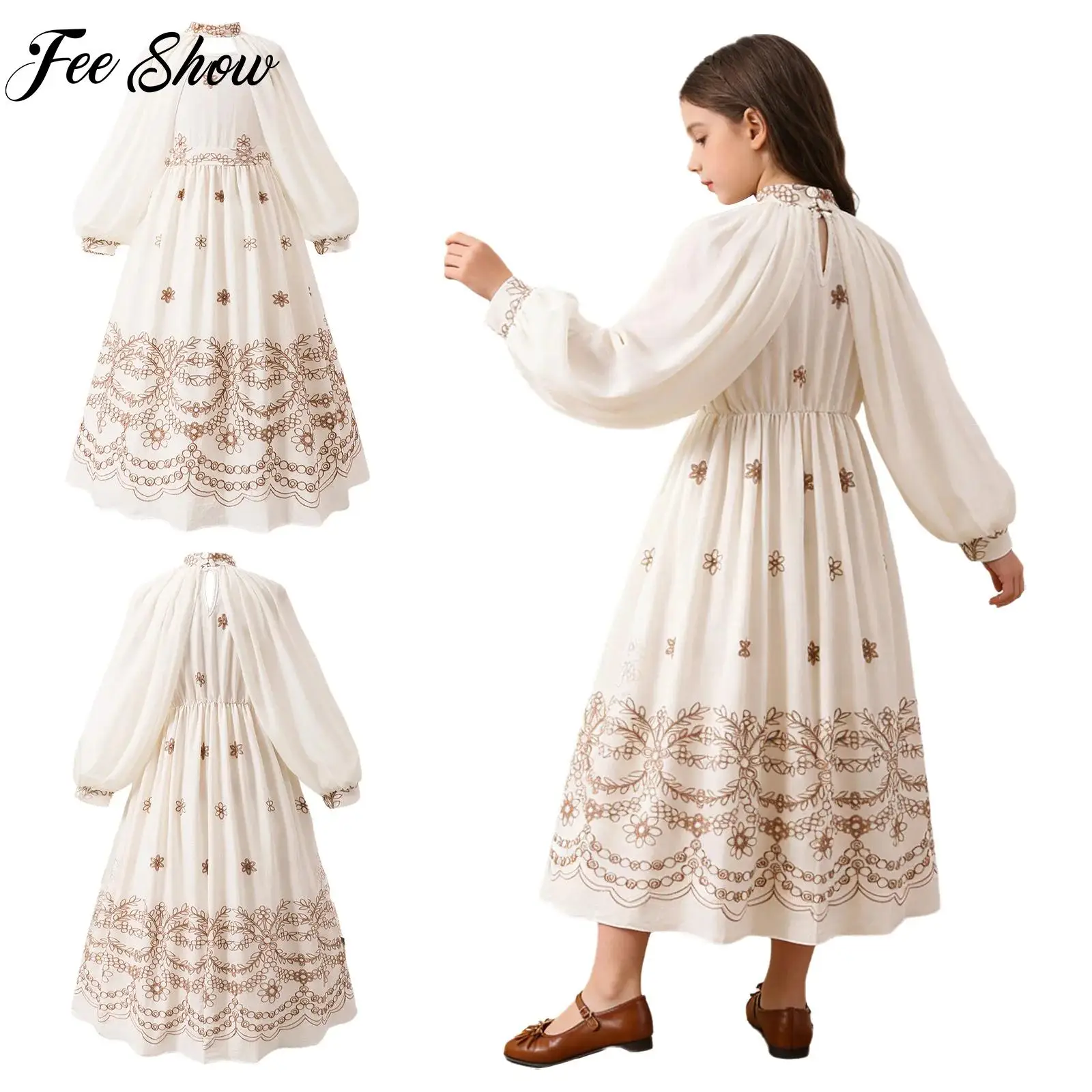 Kids Girls Two-piece Outfit Sleeveless Floral Embroidery Dress Long Sleeve Cape for Birthday Party Banquet Wedding Photography
Kids Girls Two-piece Outfit Sleeveless Floral Embroidery Dress Long Sleeve Cape for Birthday Party Banquet Wedding Photography