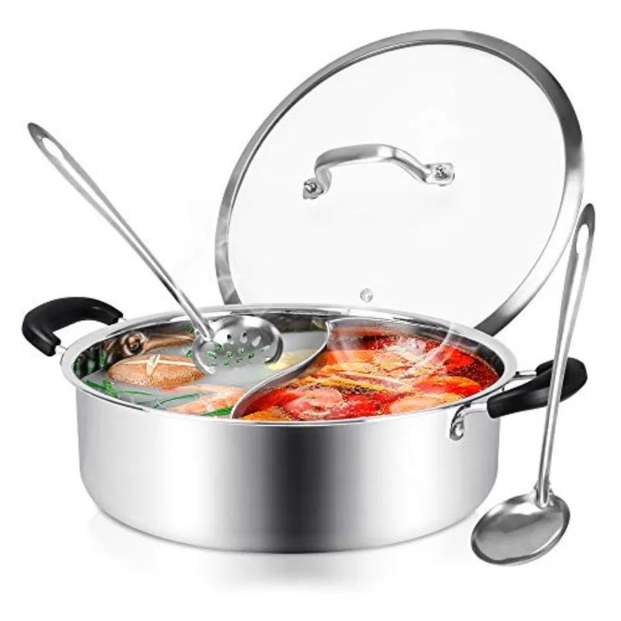 Hot Pot with Divider Shabu Shabu Hot Pots Food Grade Staless Steel Chese Dual Sided Pot Set for duction Cooktop Gas Stove
Hot Pot with Divider Shabu Shabu Hot Pots Food Grade Staless Steel Chese Dual Sided Pot Set for duction Cooktop Gas Stove