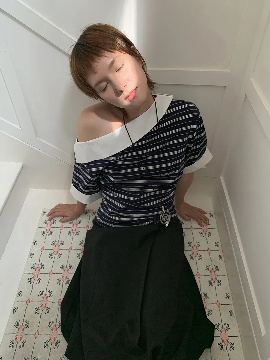 Летний женский топ DKZ с асимметричным вырезом, в стиле пэчворк, в полоску, ретро, повседневный, из смесового хлопка и полиэстера
Летний женский топ DKZ с асимметричным вырезом, в стиле пэчворк, в полоску, ретро, повседневный, из смесового хлопка и полиэстера