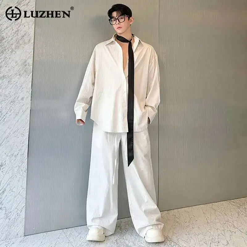LUZHEN наряд, модные корейские мужские рубашки с длинным рукавом, новые деловые рубашки, мужские повседневные прямые брюки из двух предметов LZ9187
LUZHEN наряд, модные корейские мужские рубашки с длинным рукавом, новые деловые рубашки, мужские повседневные прямые брюки из двух предметов LZ9187