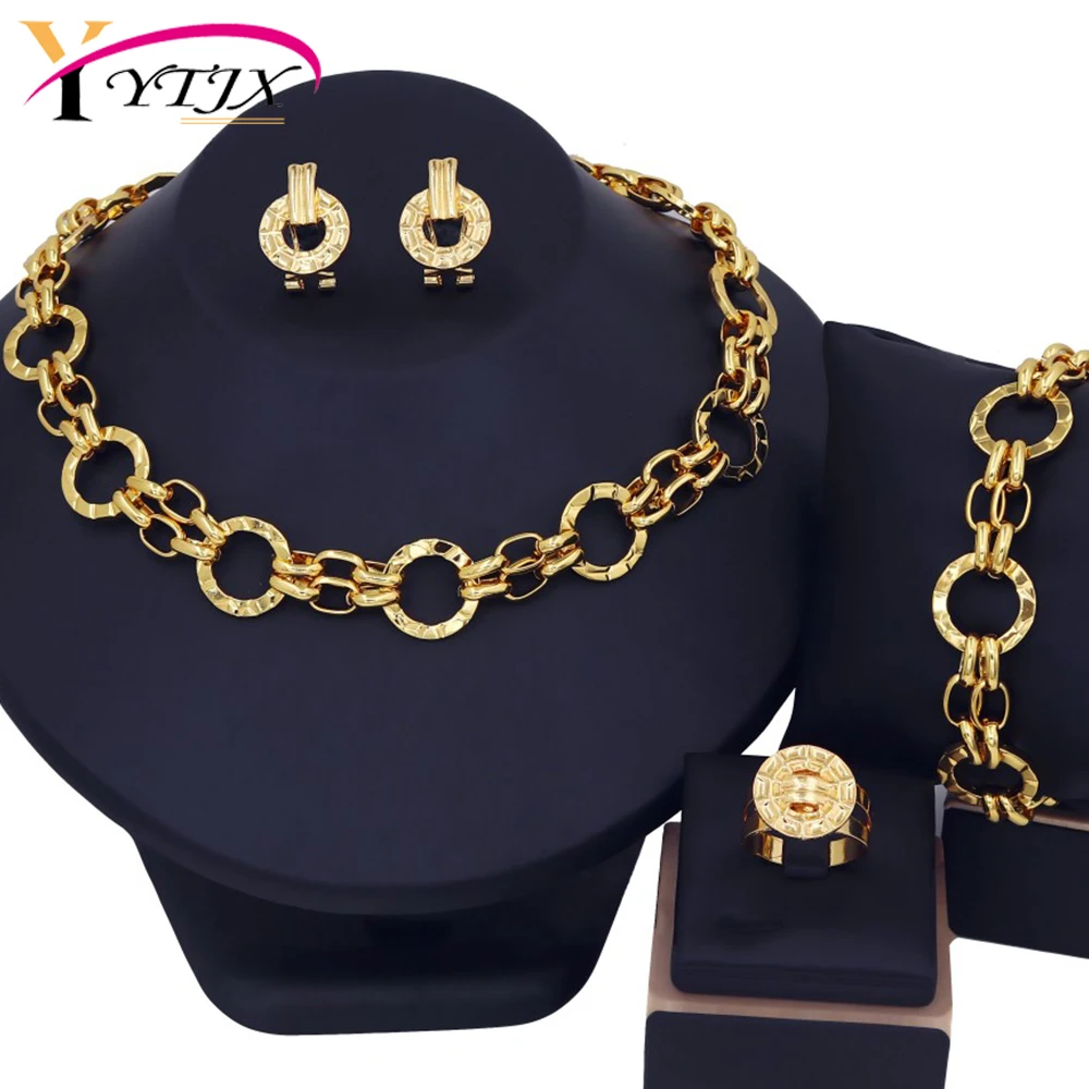 YTJX Hip Hop Charm Jewelry Set 18k Gold Plated O Shape Chain Necklace Bracelet Stud Earring Round Ring For Women 2025 Trendy New
YTJX Hip Hop Charm Jewelry Set 18k Gold Plated O Shape Chain Necklace Bracelet Stud Earring Round Ring For Women 2025 Trendy New