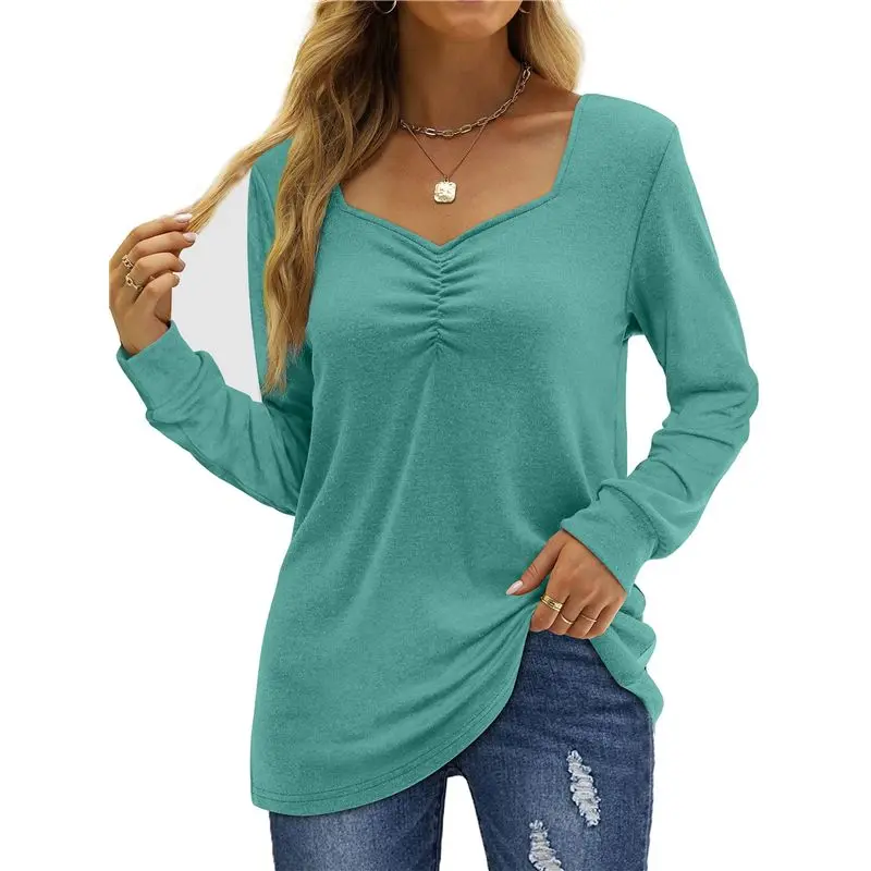 A24F-Women Long Sleeve Solid Color Sweetheart Collar Elegant Casual Print Blouse Sweatshirt Tunics Pullover
A24F-Women Long Sleeve Solid Color Sweetheart Collar Elegant Casual Print Blouse Sweatshirt Tunics Pullover