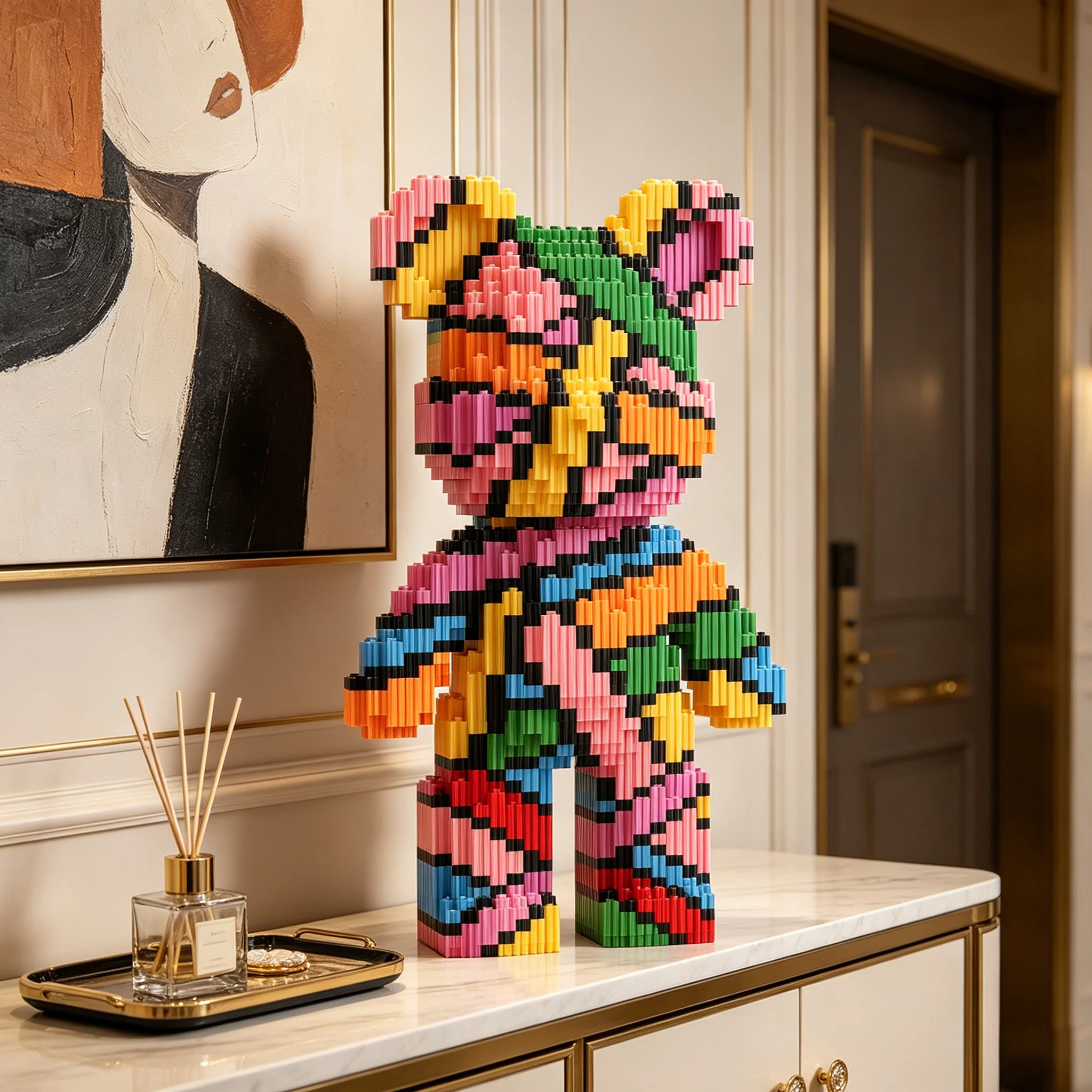 Colorful Graffiti Mummy Violent Bear Micro Building Blocks DIY Assembly Toy Art Decor Collectible Ornament Gift for Collectors
Colorful Graffiti Mummy Violent Bear Micro Building Blocks DIY Assembly Toy Art Decor Collectible Ornament Gift for Collectors