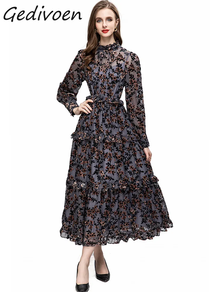 Gedivoen Summer Fashion Designer Elegant Party Dress Women's Lantern Sleeve Ruffles High Waist Slim Appliques A-LINE Long Dress
Gedivoen Summer Fashion Designer Elegant Party Dress Women's Lantern Sleeve Ruffles High Waist Slim Appliques A-LINE Long Dress