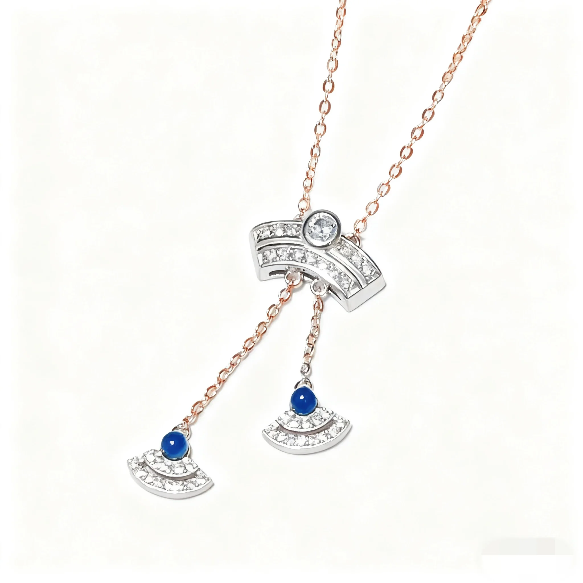 Pure Silver Inlaid Natural Dominican Blue Amber Pendant 2mm Bead Diameter Fan Shaped Structure Design
Pure Silver Inlaid Natural Dominican Blue Amber Pendant 2mm Bead Diameter Fan Shaped Structure Design