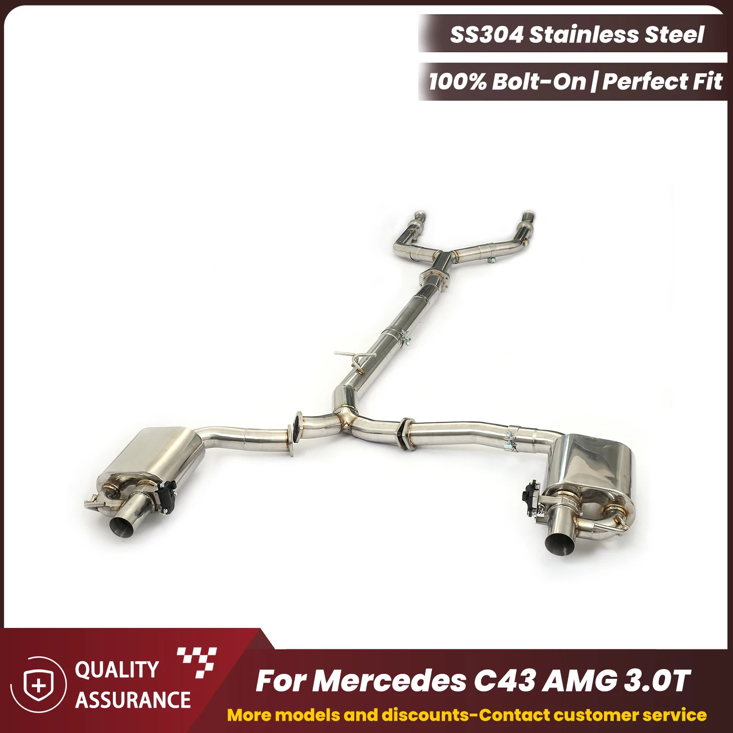 ECCF Valvetronic Catback Exhaust For Mercedes C43 AMG 3.0T Aggressive Exhaust Sound Performance Upgrade Easy Installation
ECCF Valvetronic Catback Exhaust For Mercedes C43 AMG 3.0T Aggressive Exhaust Sound Performance Upgrade Easy Installation