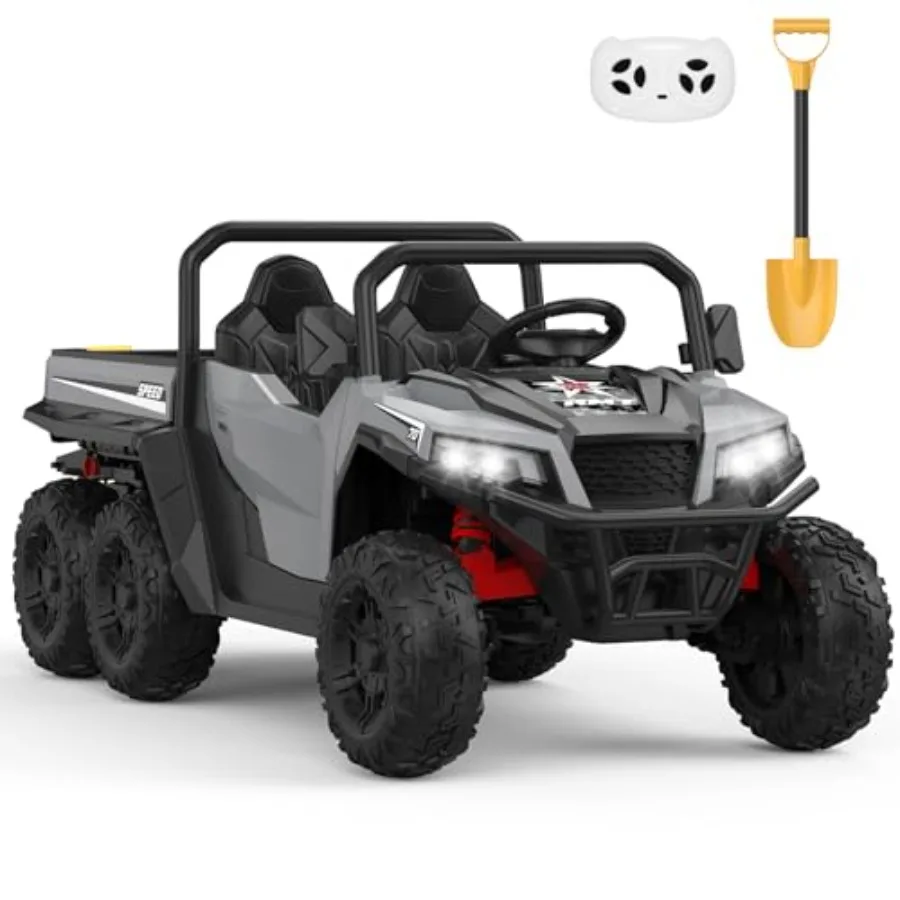 Outdoor 24V 2-Seater Ride-On Dump Truck for Aged 3-8 Steel Frame Red Remote Control + 4WD + 6 Wheels + Music Player + LED Light
Outdoor 24V 2-Seater Ride-On Dump Truck for Aged 3-8 Steel Frame Red Remote Control + 4WD + 6 Wheels + Music Player + LED Light