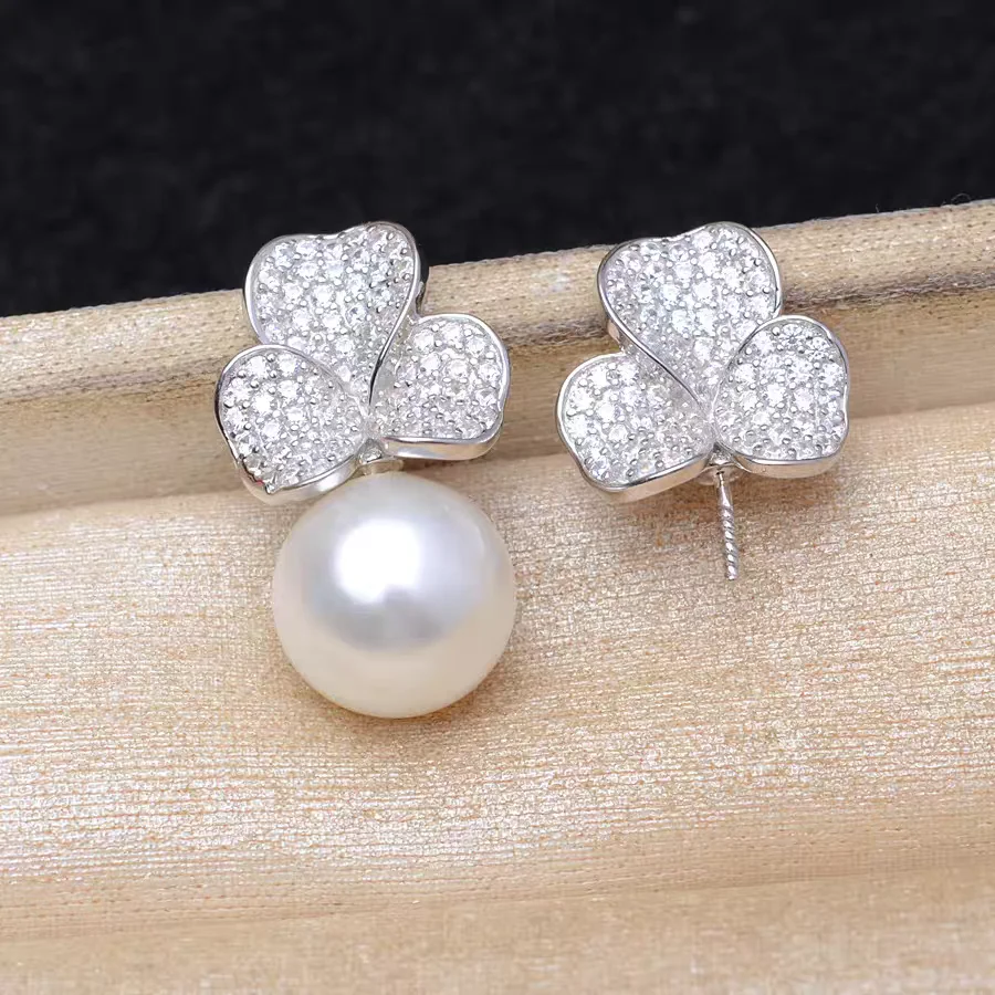 S925 Sterling Silver Earrings Base Findings Mountings Jewelry Mounts Fittings Accessories for 8-9mm Pearls
S925 Sterling Silver Earrings Base Findings Mountings Jewelry Mounts Fittings Accessories for 8-9mm Pearls