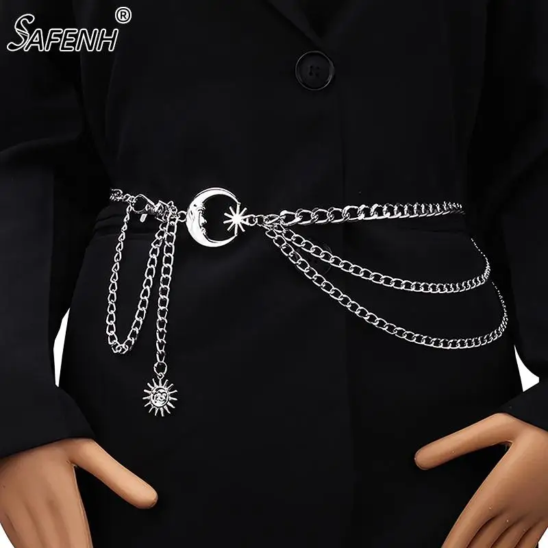 Women Waist Chain Belt for Dress Skirt Belts with Moon Star Body Waistbands Luxury Fashion Ladies Chain Cloth Accessories
Women Waist Chain Belt for Dress Skirt Belts with Moon Star Body Waistbands Luxury Fashion Ladies Chain Cloth Accessories
