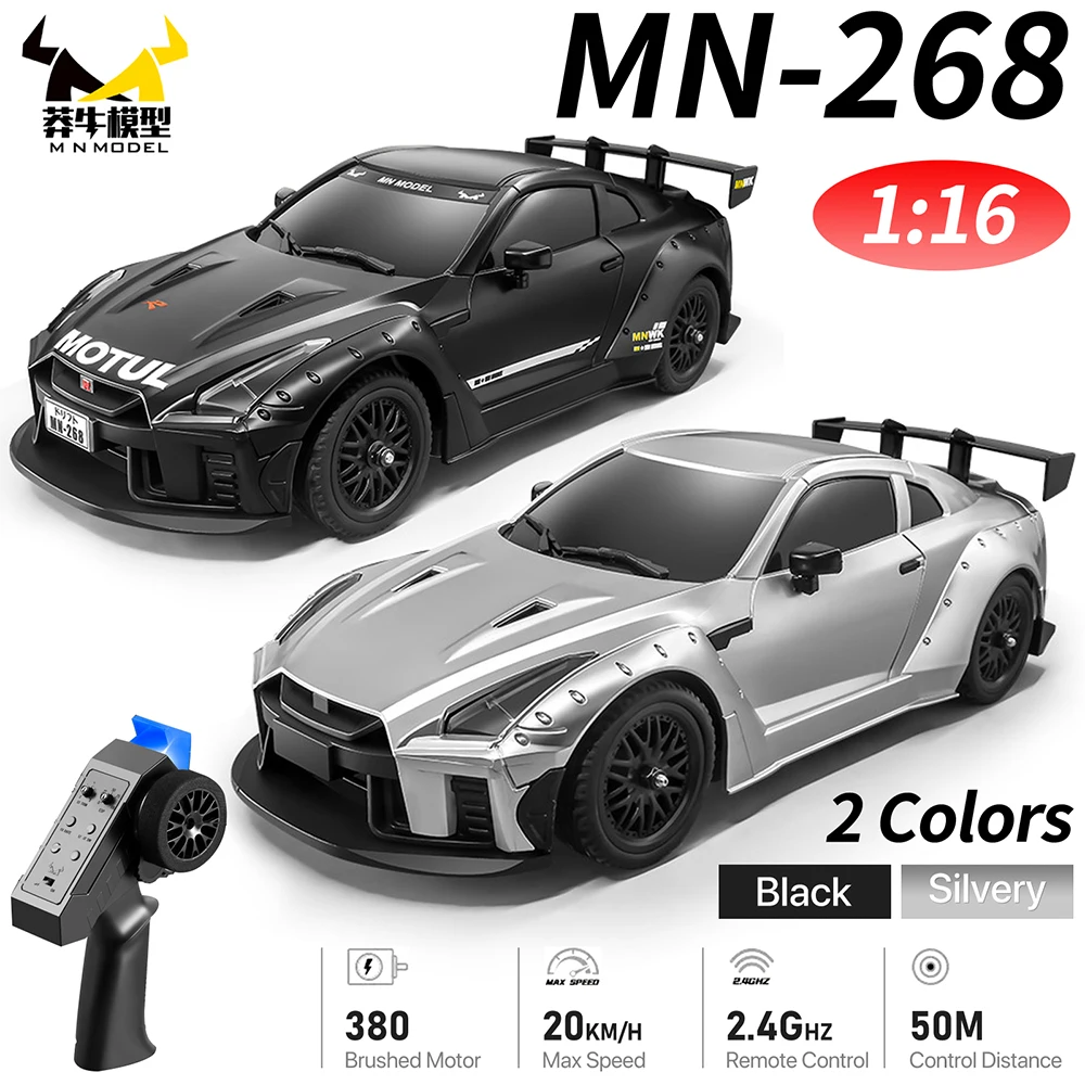 MN MODEL 1/16 RC Car MN268 20KM/H Rear-wheel Drive 2.4Ghz Gyro with Dual Tires Drift Car
MN MODEL 1/16 RC Car MN268 20KM/H Rear-wheel Drive 2.4Ghz Gyro with Dual Tires Drift Car
