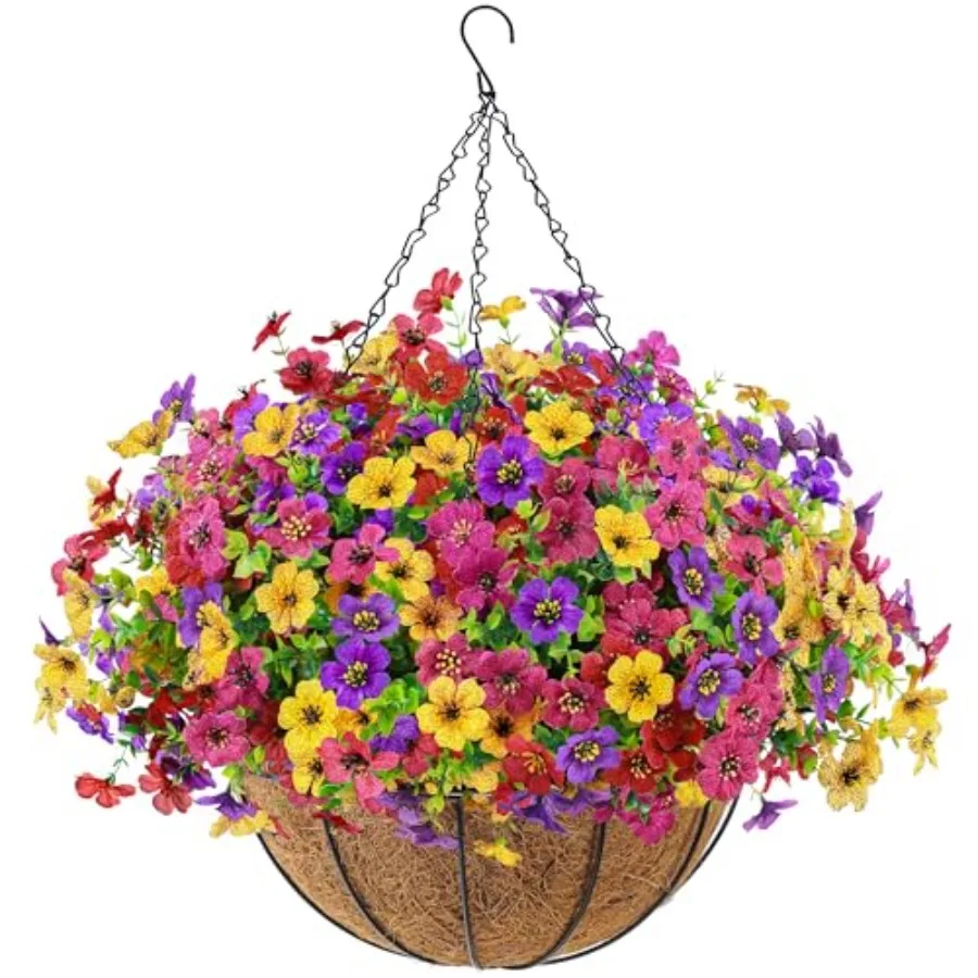 Artificial Hanging Flowers Basket for Outdoors Outside Fake Hanging Plants Spring Summer Decoration UV Resistant for Garden Fro
Artificial Hanging Flowers Basket for Outdoors Outside Fake Hanging Plants Spring Summer Decoration UV Resistant for Garden Fro