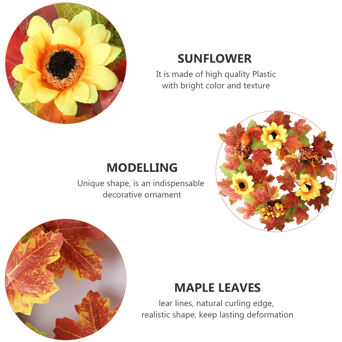 Artificial Maple Leaf Pumpkin Simulated Maple Leaf Sunflower Door Hanging Fall Decoration Home Party Festive
Artificial Maple Leaf Pumpkin Simulated Maple Leaf Sunflower Door Hanging Fall Decoration Home Party Festive