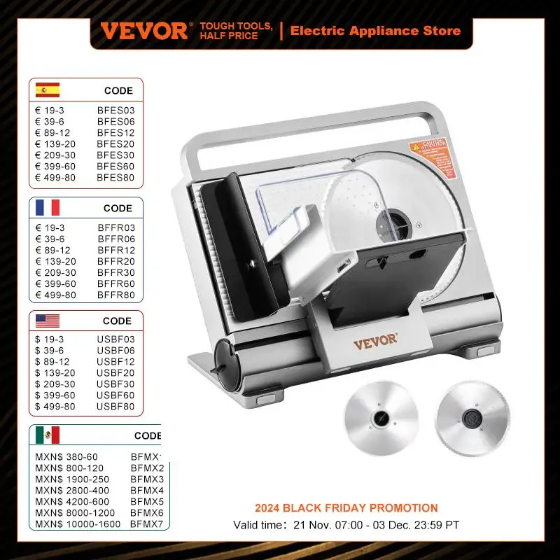 VEVOR 45/200W Electric Meat Slicer for cutting Deli Cold Food Multiprocessor Cutter Grinder Machine Kitchen Beef Use Commercial
VEVOR 45/200W Electric Meat Slicer for cutting Deli Cold Food Multiprocessor Cutter Grinder Machine Kitchen Beef Use Commercial