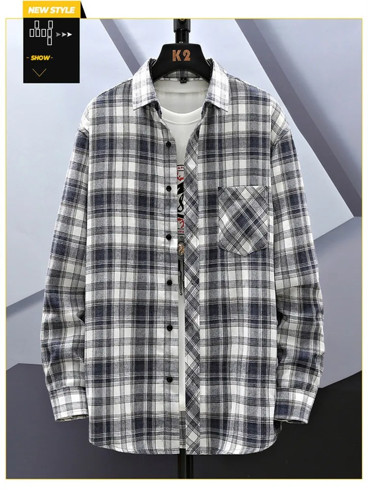 Мужская рубашка свободного кроя с кубинским воротником, синяя в клетку, с длинным рукавом, повседневная, молодежная, из смесового полиэстера, для осеннего сезона
Мужская рубашка свободного кроя с кубинским воротником, синяя в клетку, с длинным рукавом, повседневная, молодежная, из смесового полиэстера, для осеннего сезона