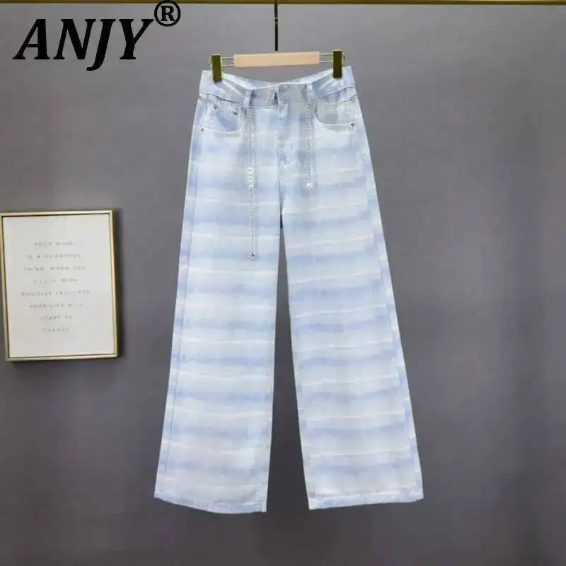 ANJY Spring Summer New Women Fashion Striped Chain Straight Thin Denim Pants Tide Chic Loose Casual Streetwear Slim Jeans A23824
ANJY Spring Summer New Women Fashion Striped Chain Straight Thin Denim Pants Tide Chic Loose Casual Streetwear Slim Jeans A23824